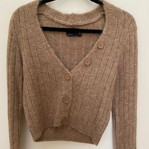 Ribbed Button Front Cardigan